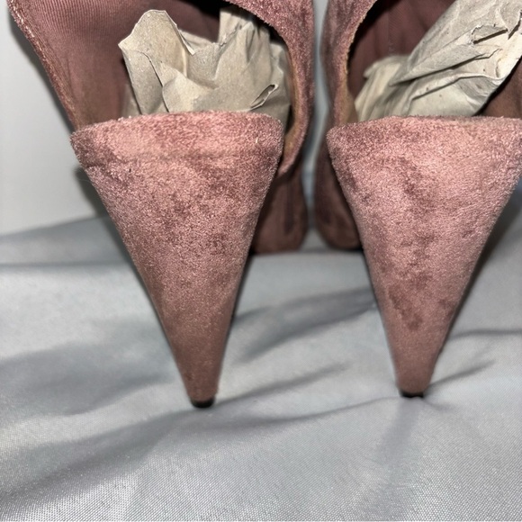 CALL IT SPRING Open Toe Heel Side Zip Suede Ankle Heel Booties Size 8 - Picture 6 of 11